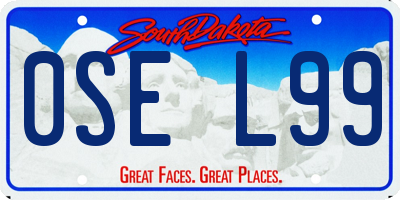 SD license plate 0SEL99