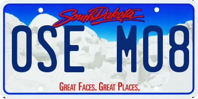 SD license plate 0SEM08
