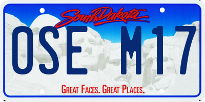 SD license plate 0SEM17
