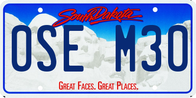 SD license plate 0SEM30