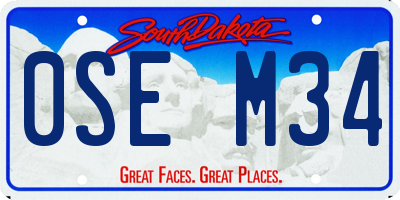 SD license plate 0SEM34