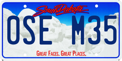 SD license plate 0SEM35