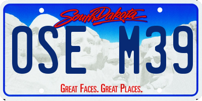 SD license plate 0SEM39