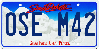 SD license plate 0SEM42