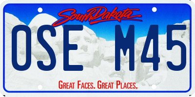 SD license plate 0SEM45