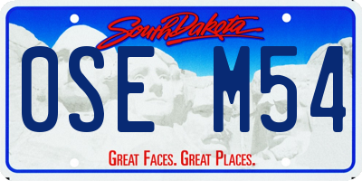 SD license plate 0SEM54