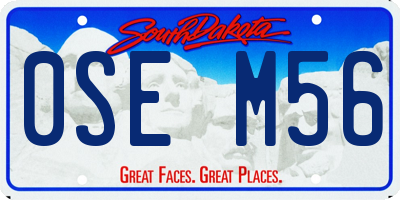 SD license plate 0SEM56