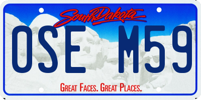 SD license plate 0SEM59