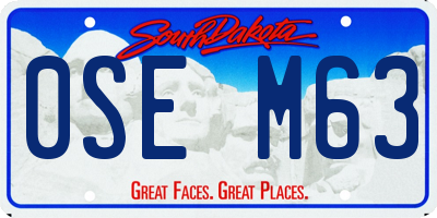 SD license plate 0SEM63