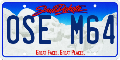 SD license plate 0SEM64
