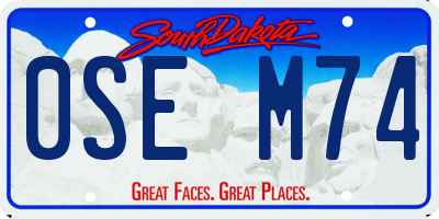 SD license plate 0SEM74