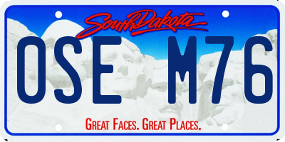 SD license plate 0SEM76