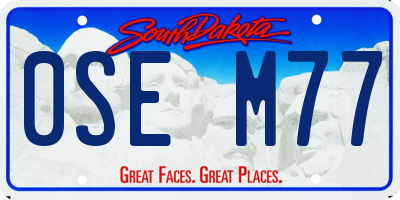 SD license plate 0SEM77