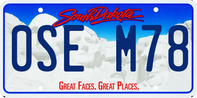 SD license plate 0SEM78