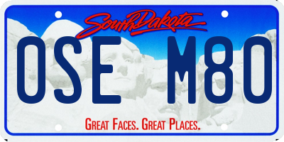 SD license plate 0SEM80