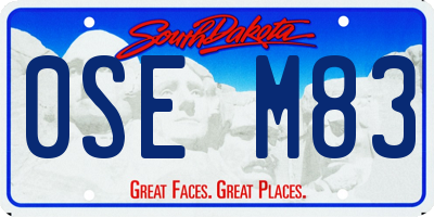 SD license plate 0SEM83