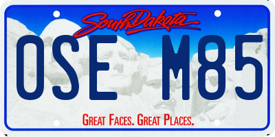 SD license plate 0SEM85