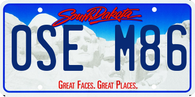 SD license plate 0SEM86