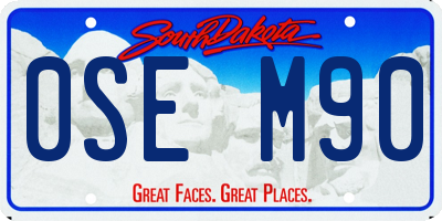 SD license plate 0SEM90