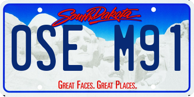 SD license plate 0SEM91