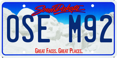 SD license plate 0SEM92