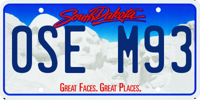 SD license plate 0SEM93