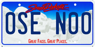 SD license plate 0SEN00
