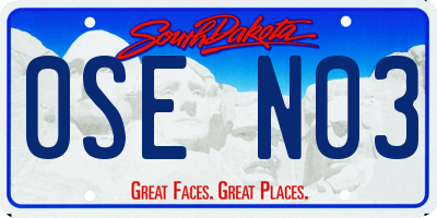 SD license plate 0SEN03