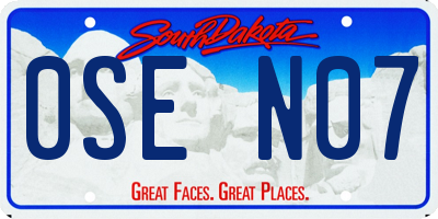 SD license plate 0SEN07