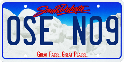 SD license plate 0SEN09