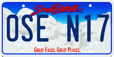 SD license plate 0SEN17