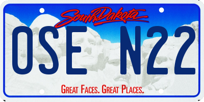 SD license plate 0SEN22
