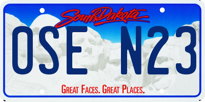 SD license plate 0SEN23