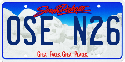 SD license plate 0SEN26