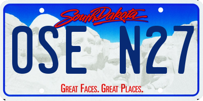 SD license plate 0SEN27