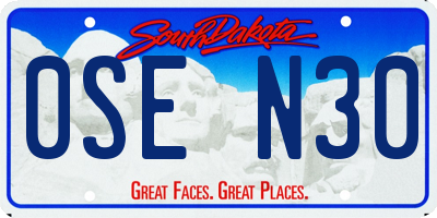 SD license plate 0SEN30