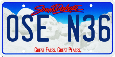 SD license plate 0SEN36