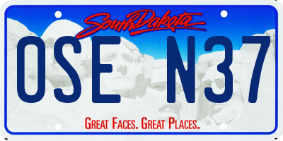 SD license plate 0SEN37
