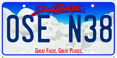 SD license plate 0SEN38