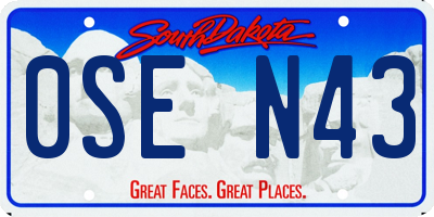 SD license plate 0SEN43
