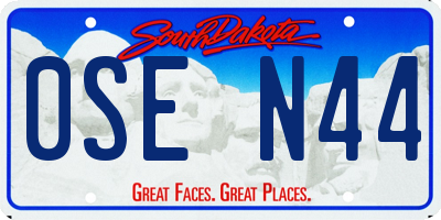 SD license plate 0SEN44