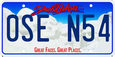 SD license plate 0SEN54