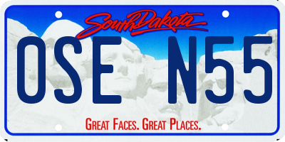 SD license plate 0SEN55