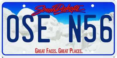 SD license plate 0SEN56