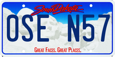 SD license plate 0SEN57