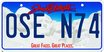 SD license plate 0SEN74