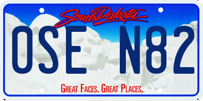 SD license plate 0SEN82