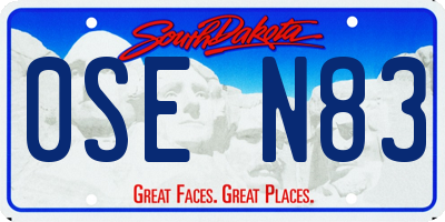 SD license plate 0SEN83