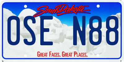 SD license plate 0SEN88