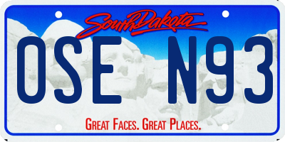 SD license plate 0SEN93